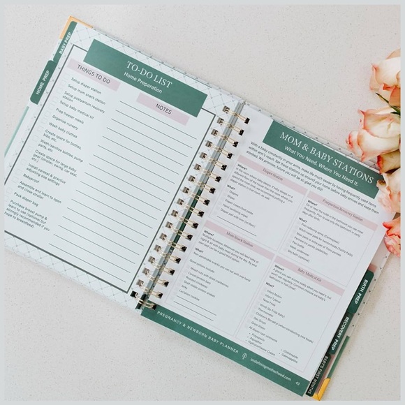 Pregnancy & Newborn Baby Planner - Gold and Green - Picture 2 of 3